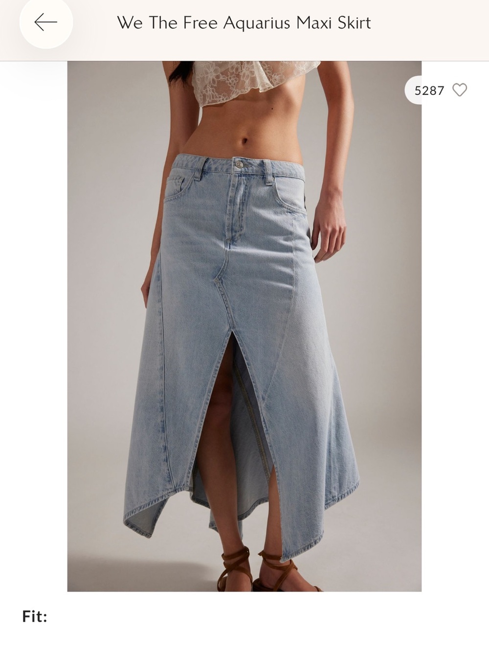 We The Free Aquarius Denim Maxi Skirt